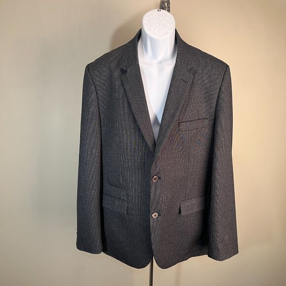 7 Diamonds Men's gray on gray Blazer sports suit coat Jacket XL 46R EUC - Picture 2 of 6